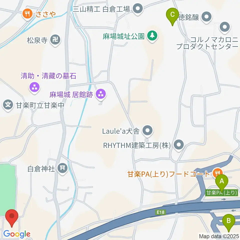甘楽町文化会館周辺の駐車場・コインパーキング一覧地図