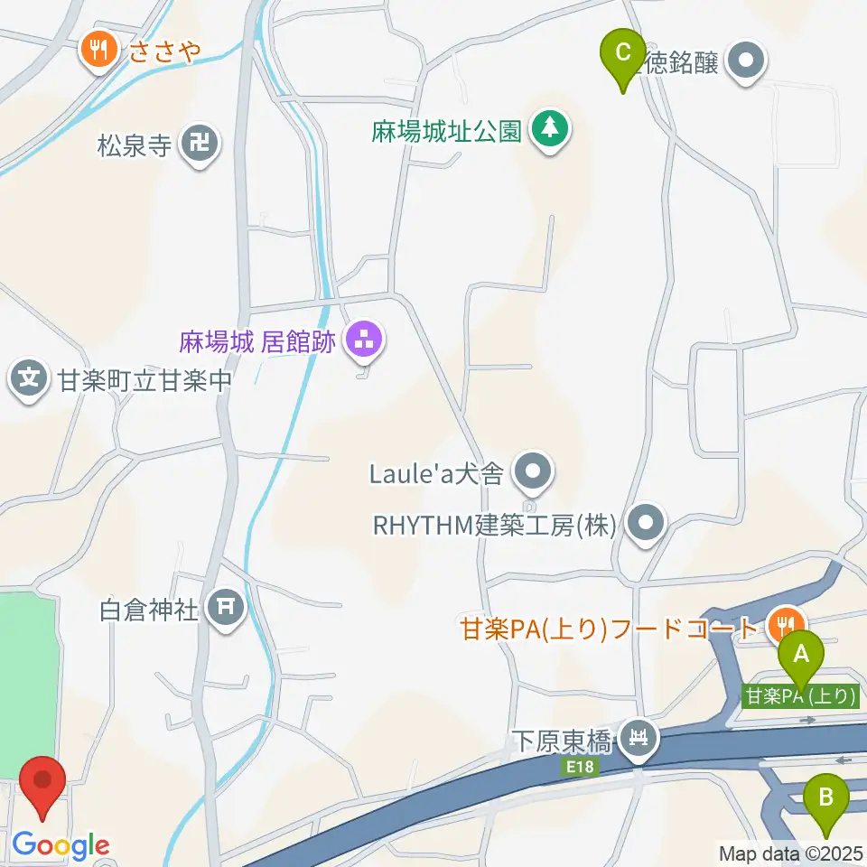 甘楽町文化会館周辺の駐車場・コインパーキング一覧地図