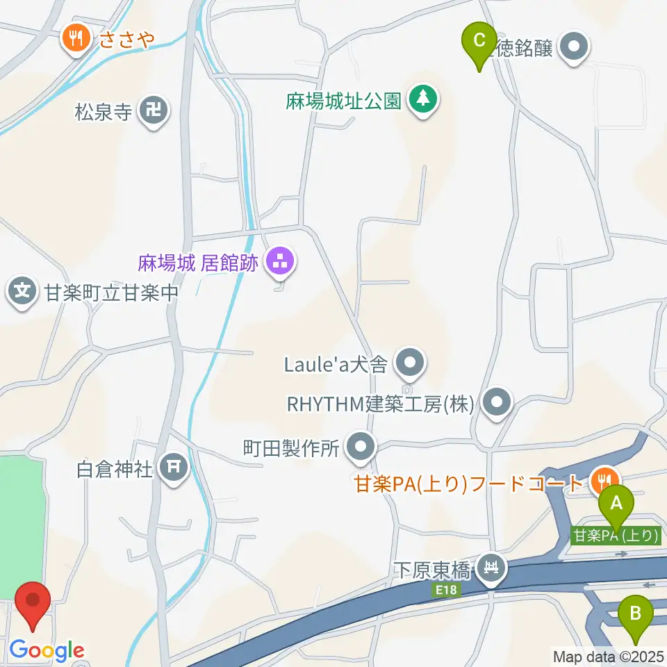 甘楽町文化会館周辺の駐車場・コインパーキング一覧地図