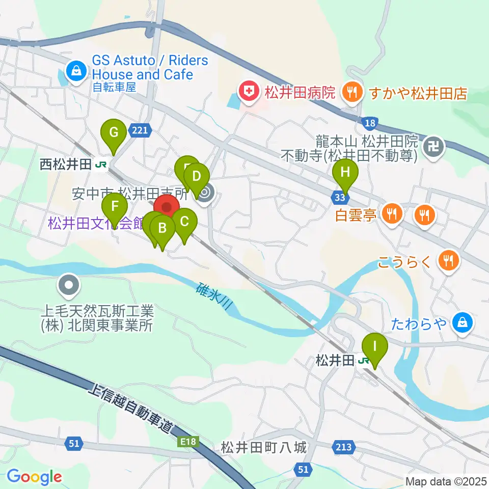 松井田文化会館周辺の駐車場・コインパーキング一覧地図