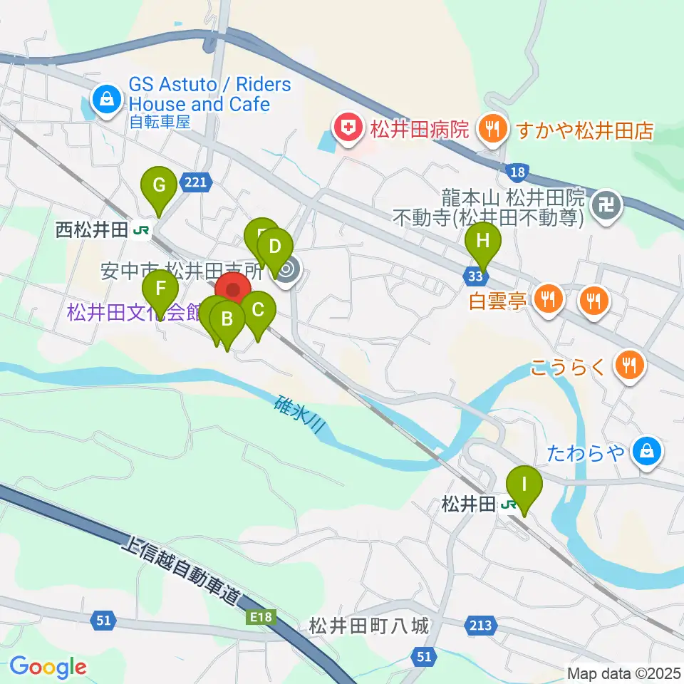 松井田文化会館周辺の駐車場・コインパーキング一覧地図
