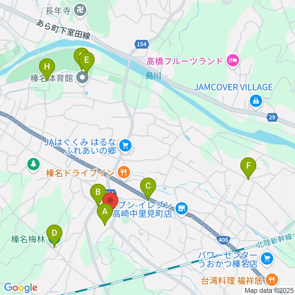 榛名文化会館エコール周辺の駐車場・コインパーキング一覧地図