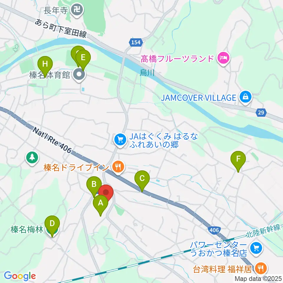 榛名文化会館エコール周辺の駐車場・コインパーキング一覧地図