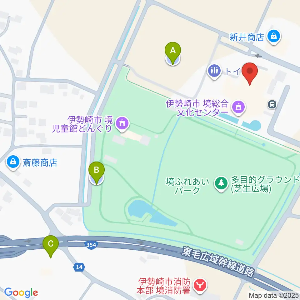 人材派遣ワイズコーポレーション境総合文化センター周辺の駐車場・コインパーキング一覧地図