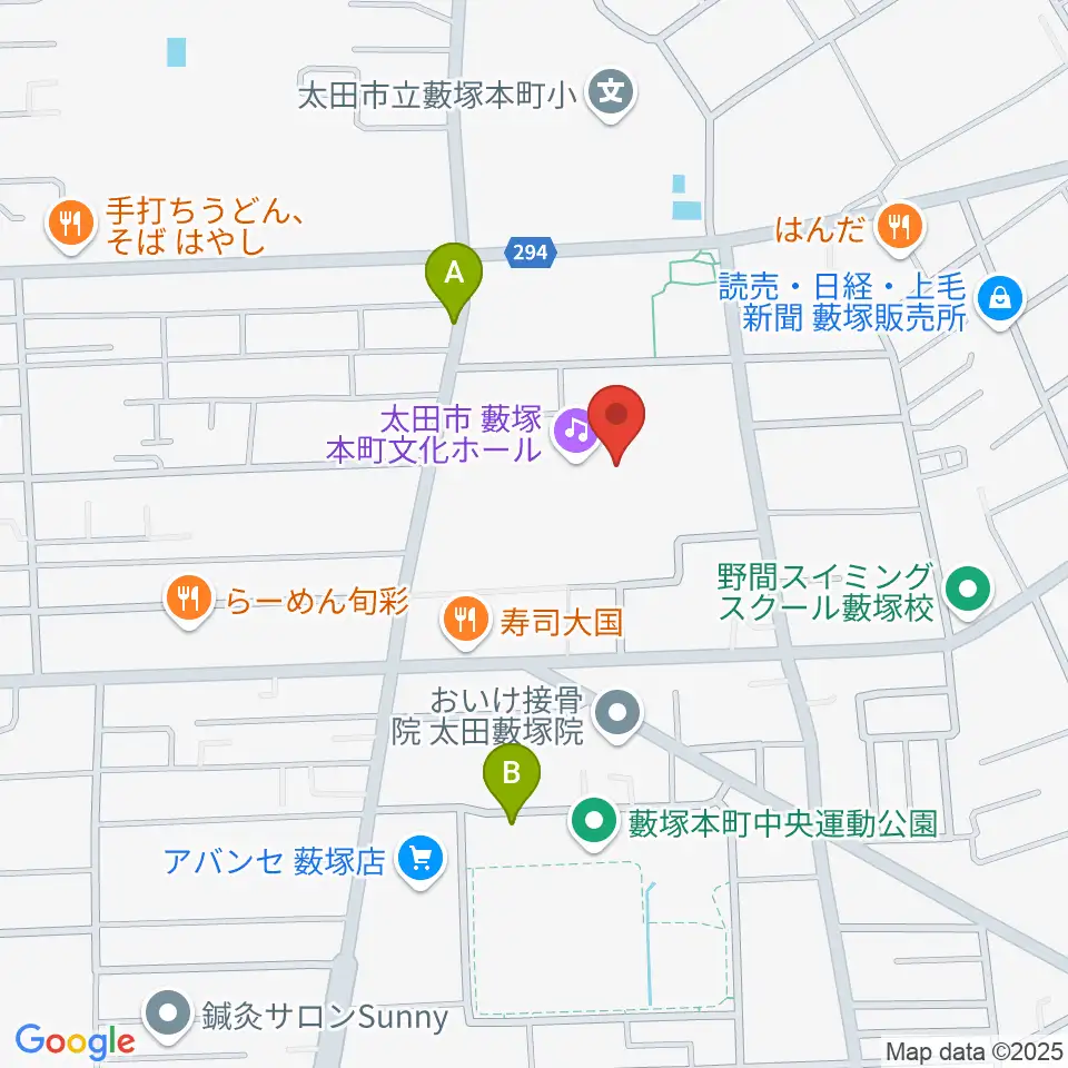 太田市藪塚本町文化ホール カルトピア周辺の駐車場・コインパーキング一覧地図