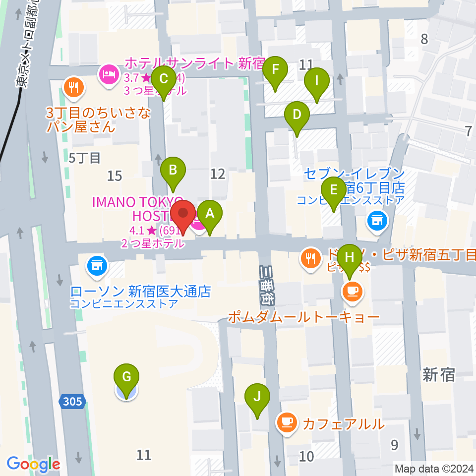 新宿レフカダ周辺の駐車場・コインパーキング一覧地図