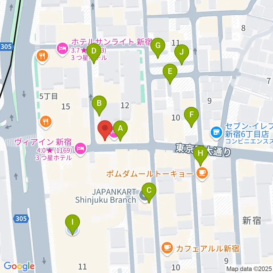 新宿レフカダ周辺の駐車場・コインパーキング一覧地図