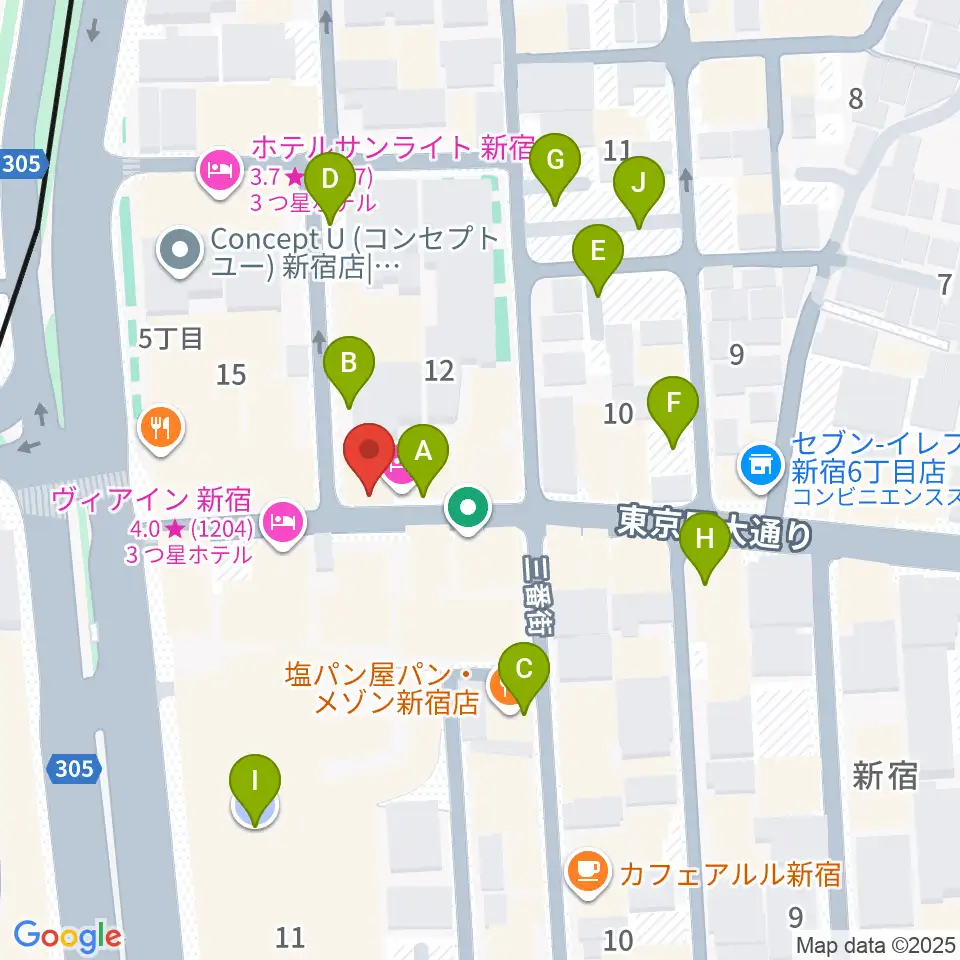新宿レフカダ周辺の駐車場・コインパーキング一覧地図