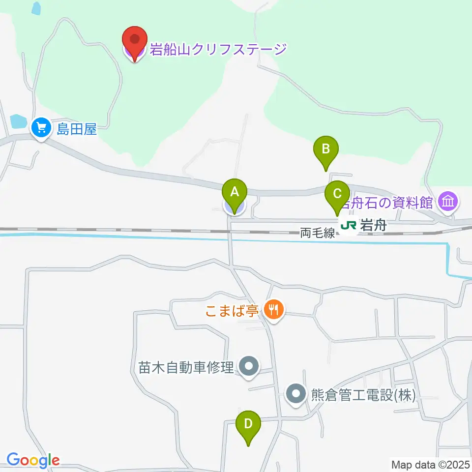 岩船山クリフステージ周辺の駐車場・コインパーキング一覧地図