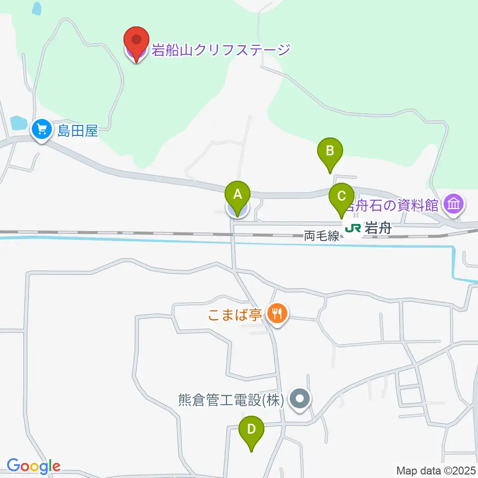 岩船山クリフステージ周辺の駐車場・コインパーキング一覧地図