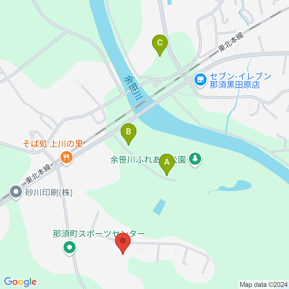 那須町文化センター周辺の駐車場・コインパーキング一覧地図