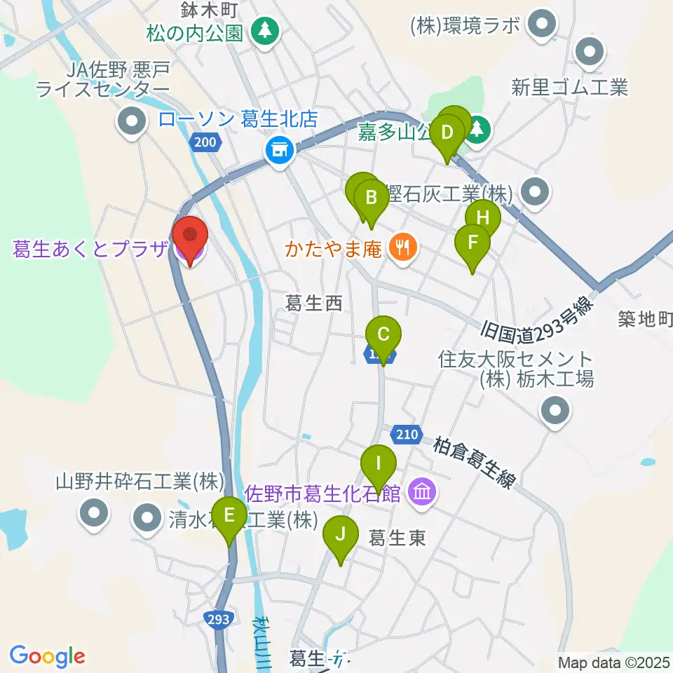 佐野市葛生あくとプラザ周辺の駐車場・コインパーキング一覧地図