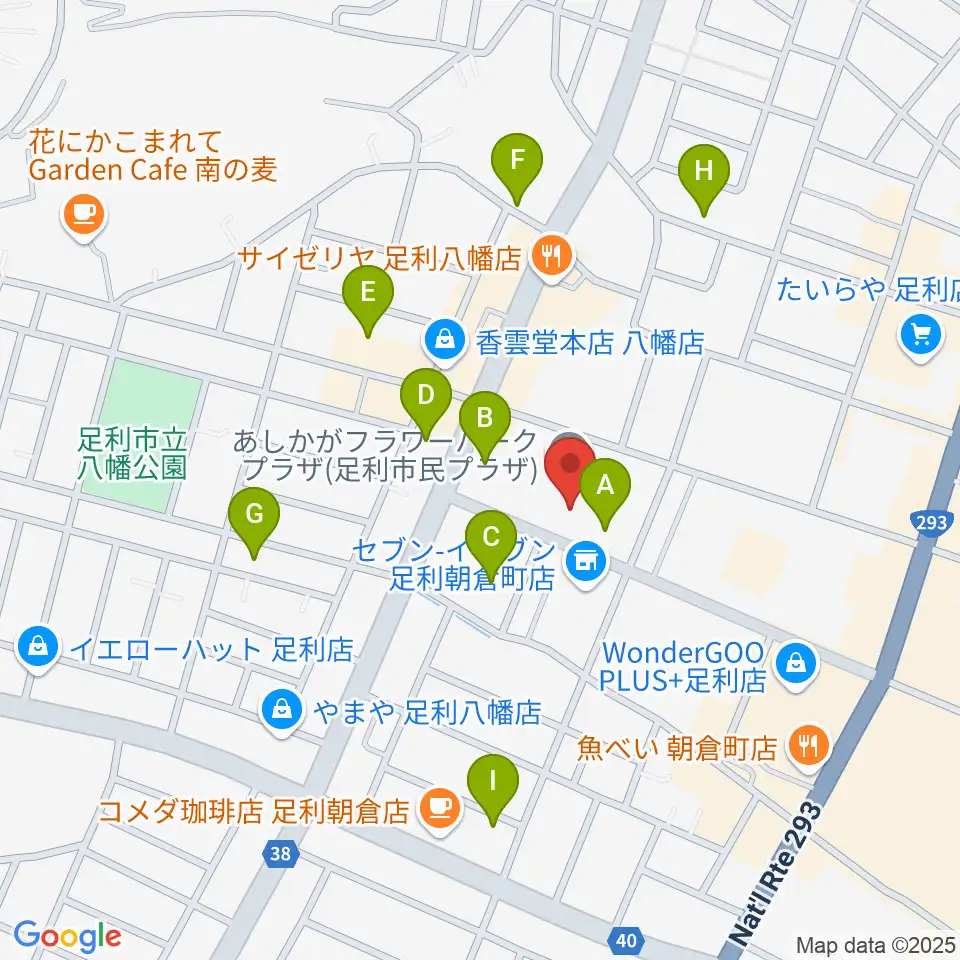 あしかがフラワーパークプラザ周辺の駐車場・コインパーキング一覧地図