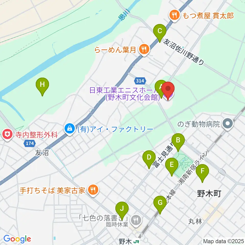 日東工業エニスホール周辺の駐車場・コインパーキング一覧地図