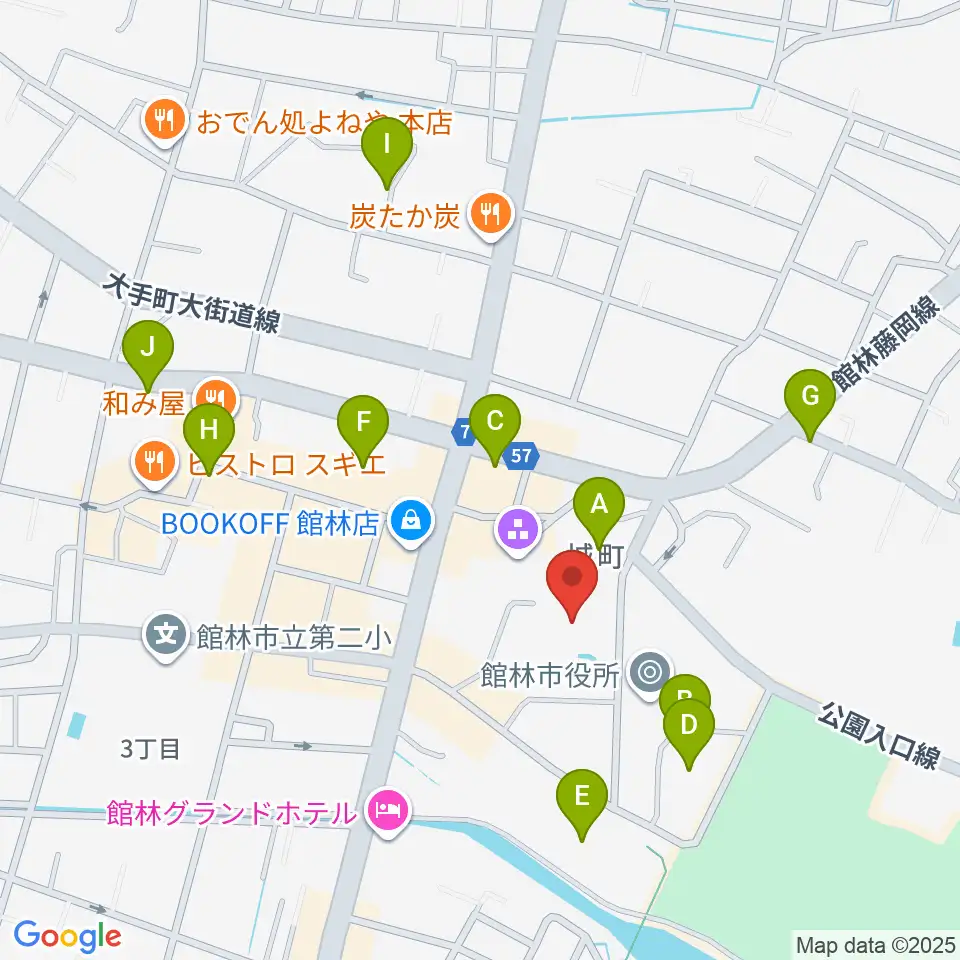 館林市文化会館周辺の駐車場・コインパーキング一覧地図