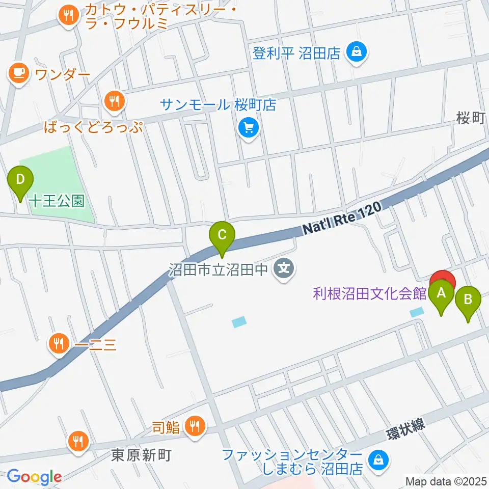 利根沼田文化会館周辺の駐車場・コインパーキング一覧地図