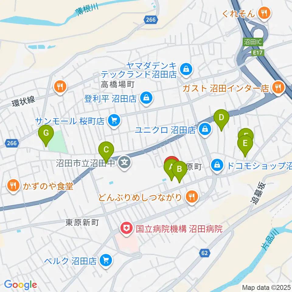 利根沼田文化会館周辺の駐車場・コインパーキング一覧地図