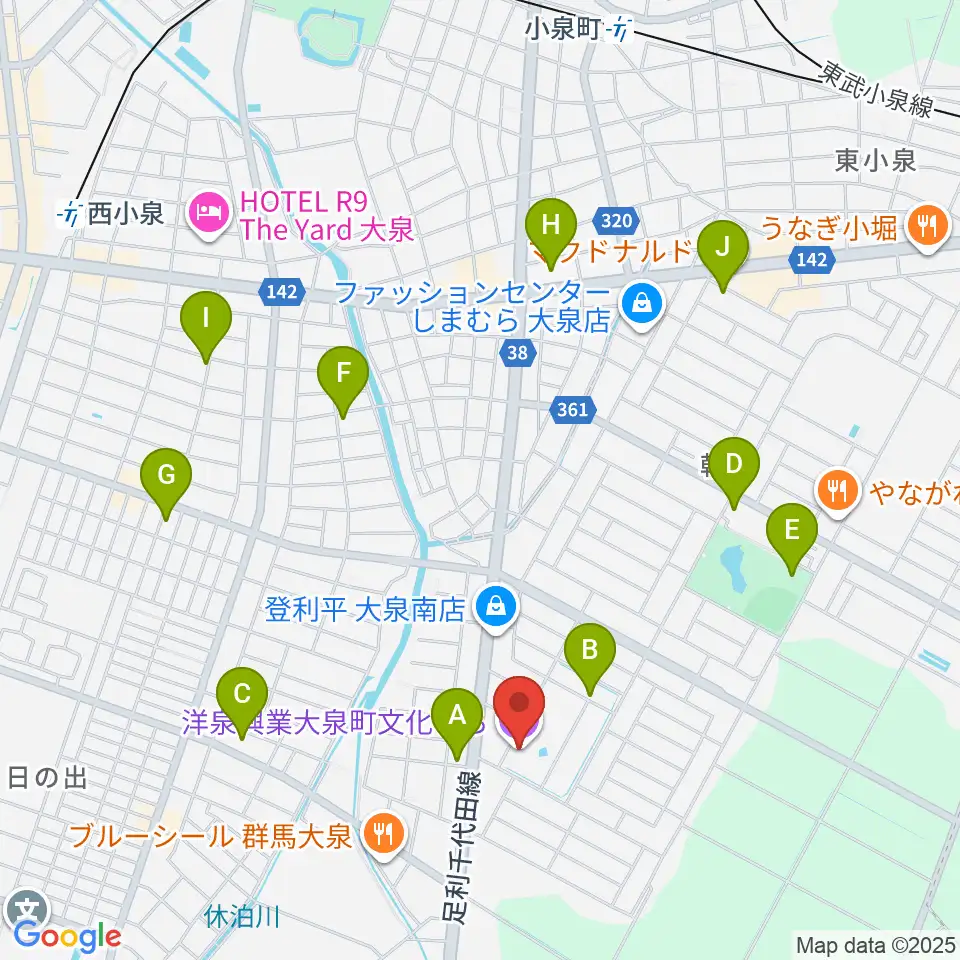 洋泉興業大泉町文化むら周辺の駐車場・コインパーキング一覧地図