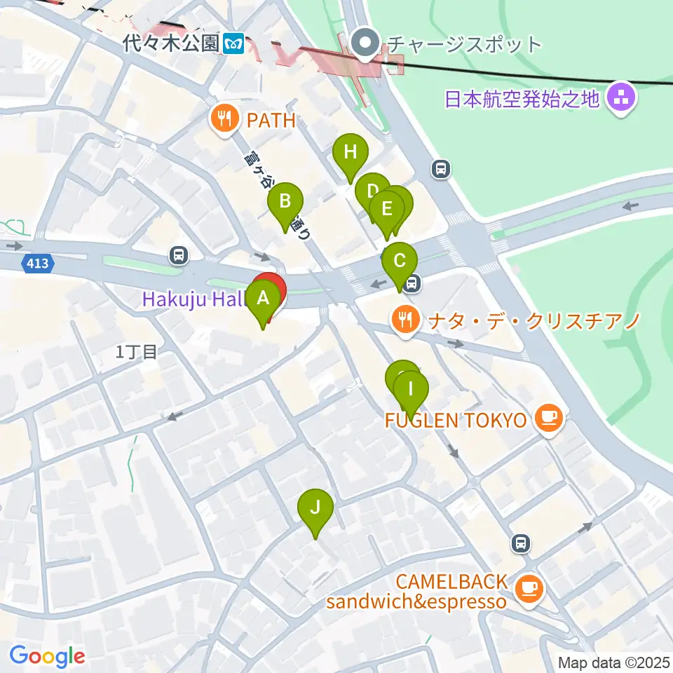 ハクジュホール周辺の駐車場・コインパーキング一覧地図