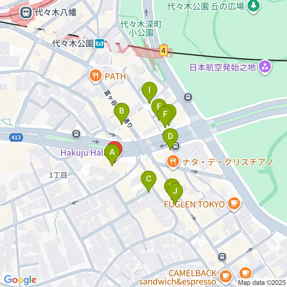 ハクジュホール周辺の駐車場・コインパーキング一覧地図