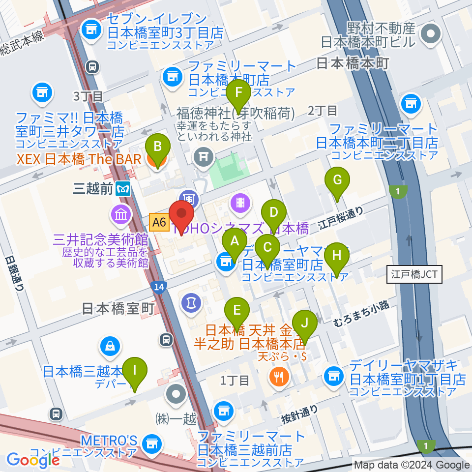 日本橋三井ホール周辺の駐車場・コインパーキング一覧地図