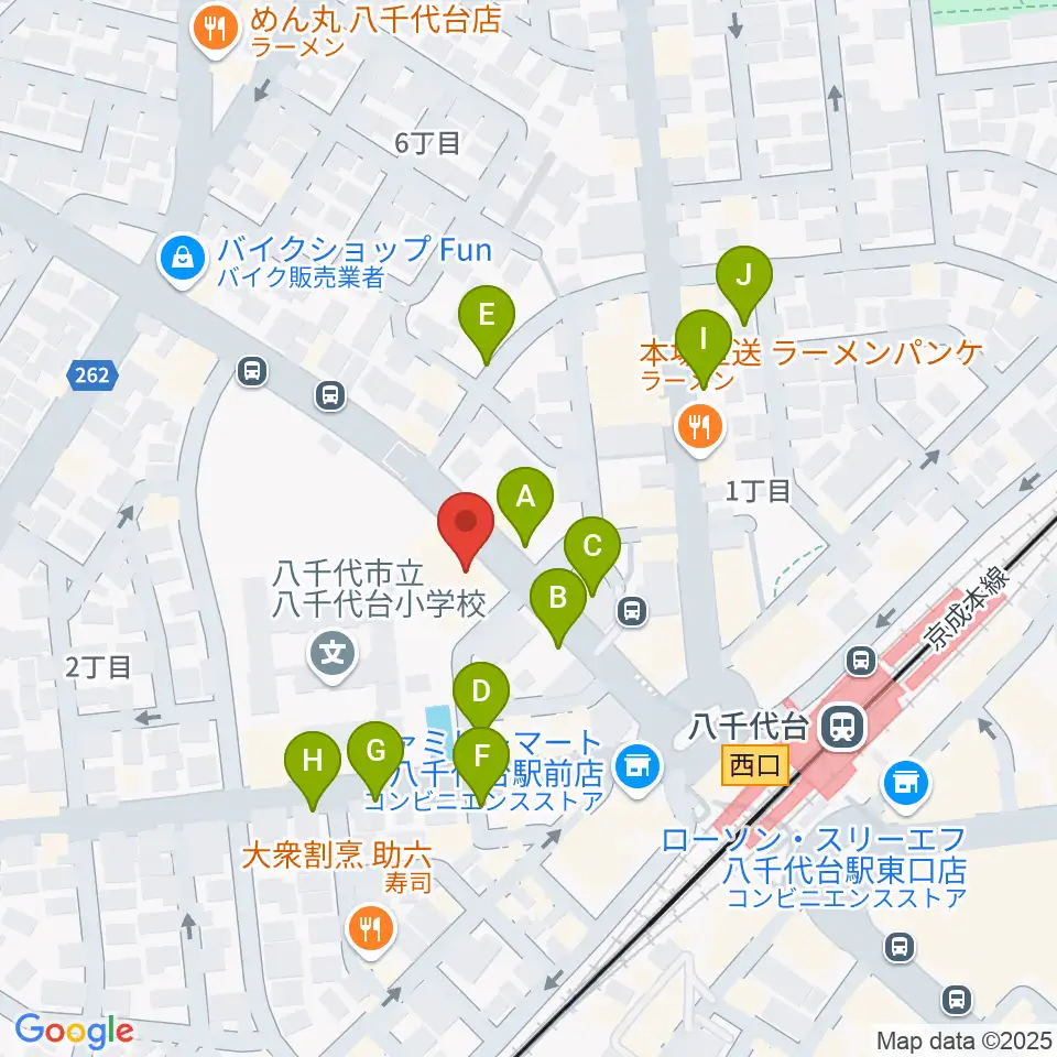八千代台文化センター周辺の駐車場・コインパーキング一覧地図