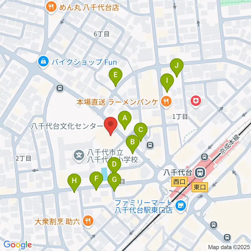 八千代台文化センター周辺の駐車場・コインパーキング一覧地図