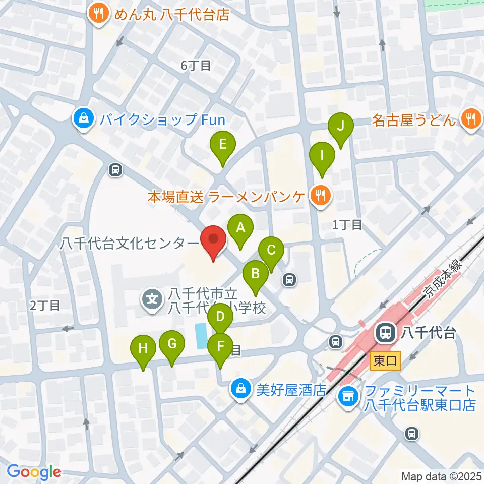 八千代台文化センター周辺の駐車場・コインパーキング一覧地図