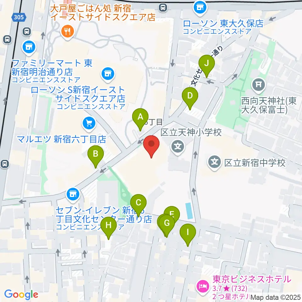 新宿文化センター周辺の駐車場・コインパーキング一覧地図