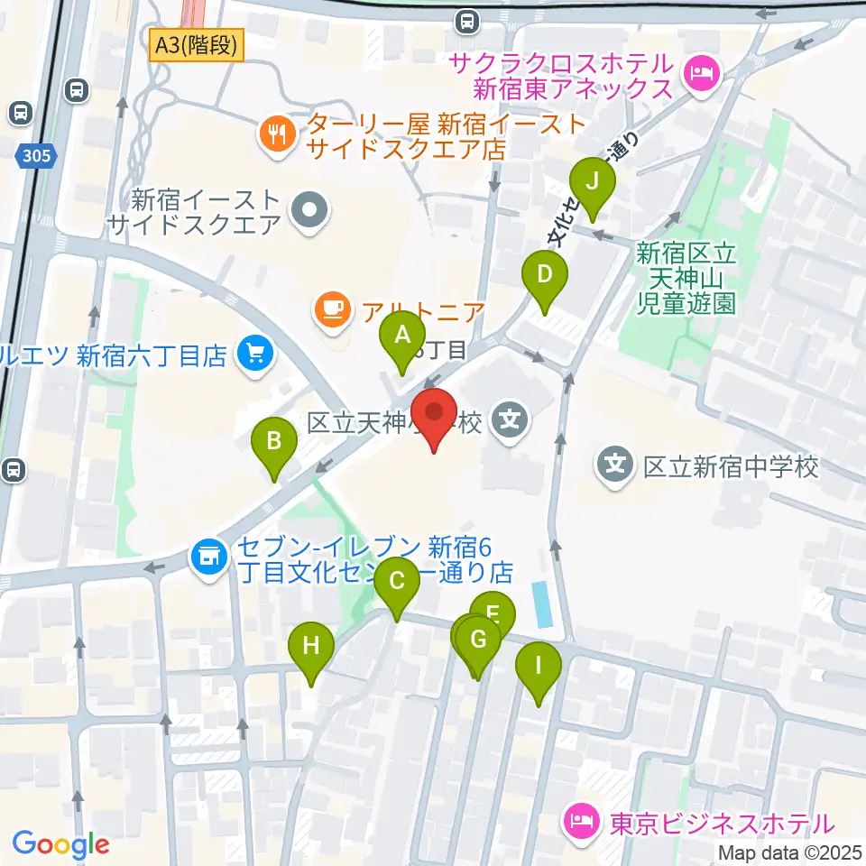 新宿文化センター周辺の駐車場・コインパーキング一覧地図