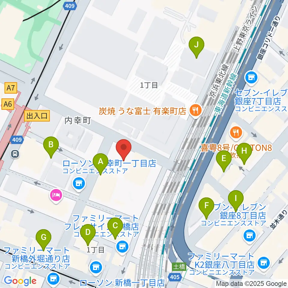 千代田区立内幸町ホール周辺の駐車場・コインパーキング一覧地図