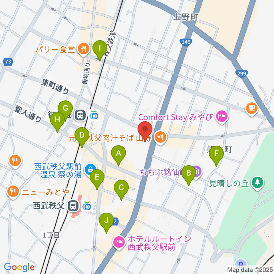 秩父宮記念市民会館周辺の駐車場・コインパーキング一覧地図
