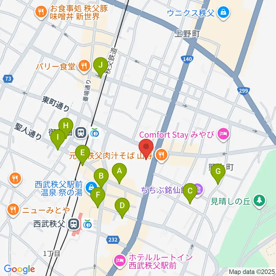 秩父宮記念市民会館周辺の駐車場・コインパーキング一覧地図