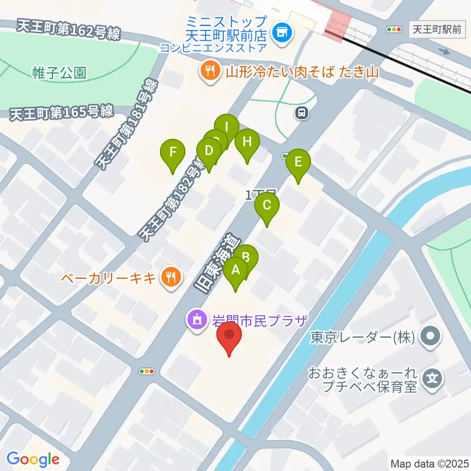 横浜市岩間市民プラザ周辺のファミレス・ファーストフード一覧地図
