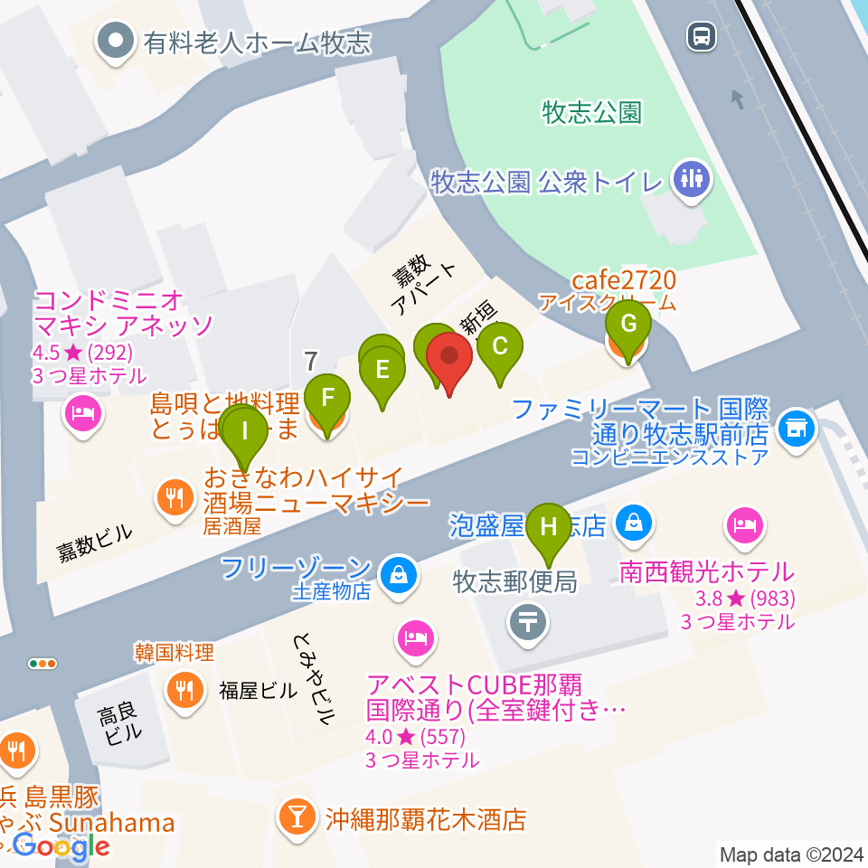 カムズハウス周辺のファミレス・ファーストフード一覧地図