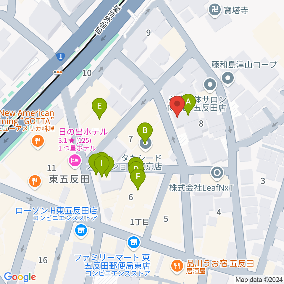 URBAN FOREST STUDIO周辺のファミレス・ファーストフード一覧地図