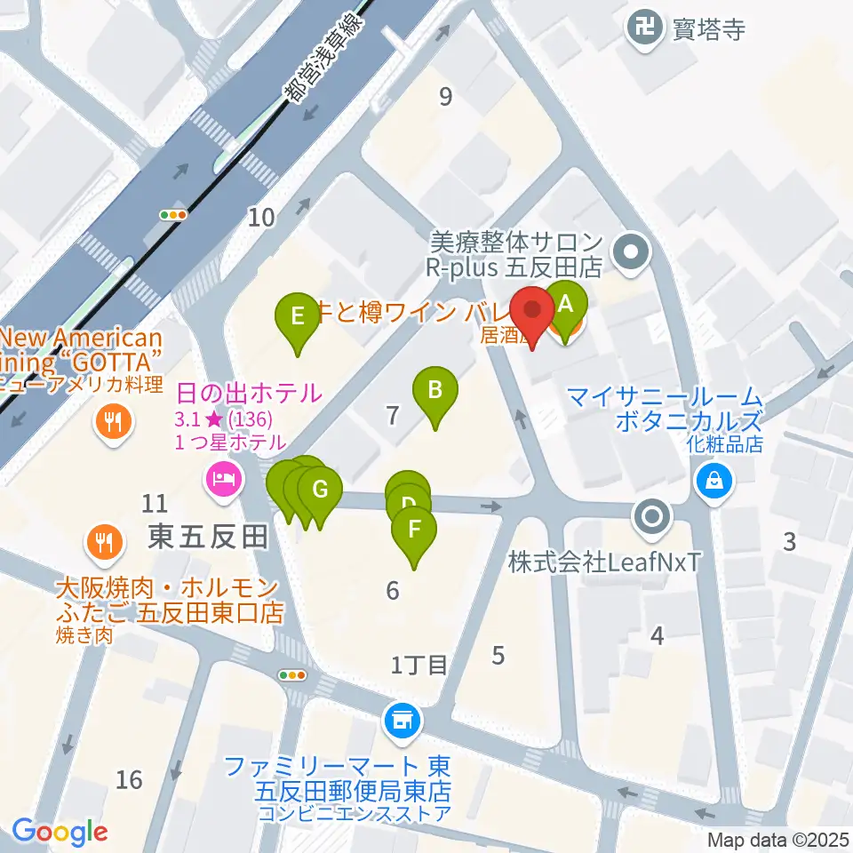 URBAN FOREST STUDIO周辺のファミレス・ファーストフード一覧地図