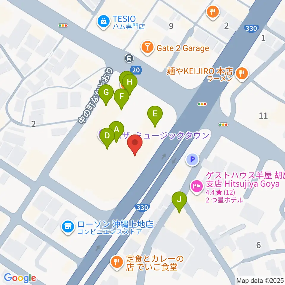 ミュージックタウン音市場周辺のファミレス・ファーストフード一覧地図