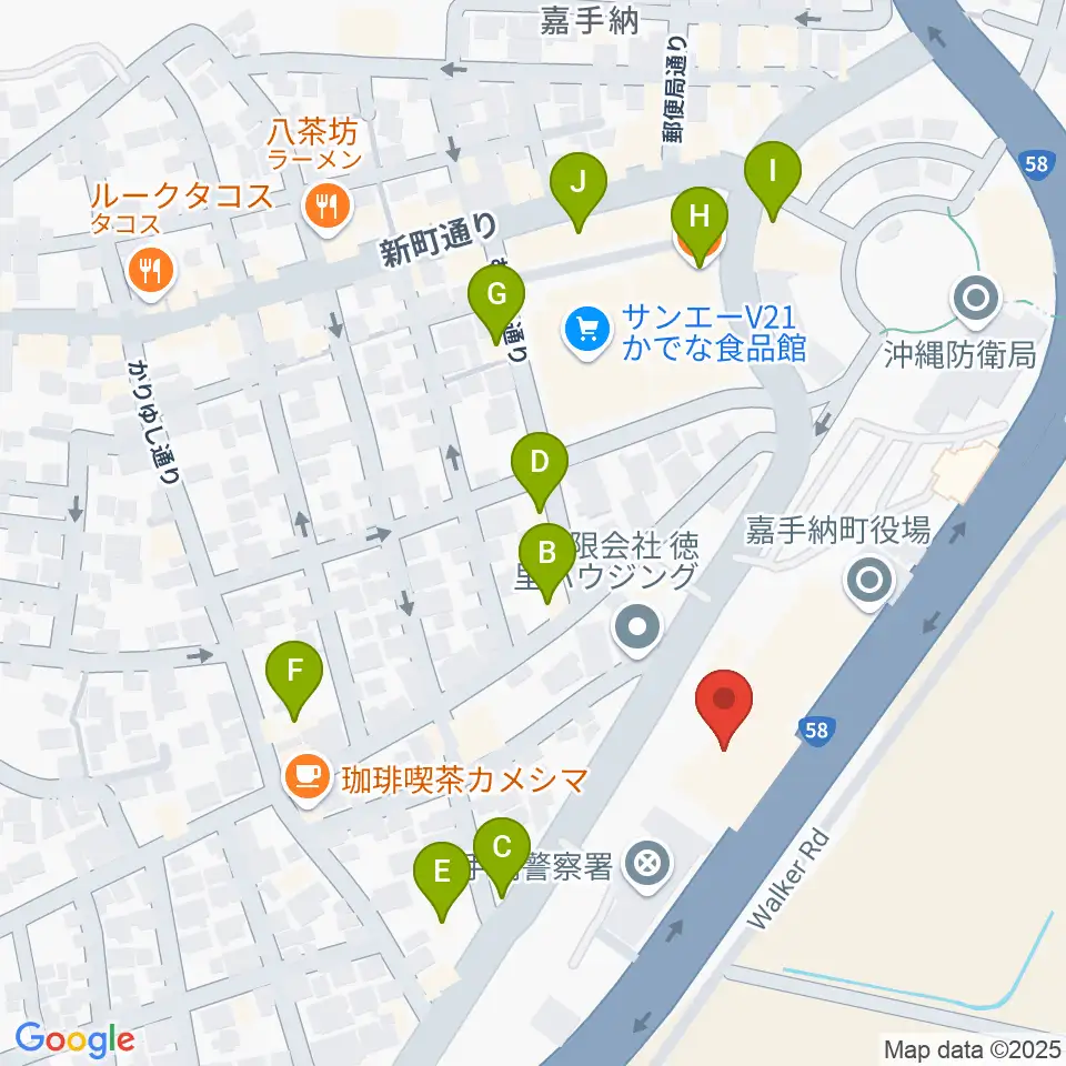 かでな文化センター周辺のファミレス・ファーストフード一覧地図
