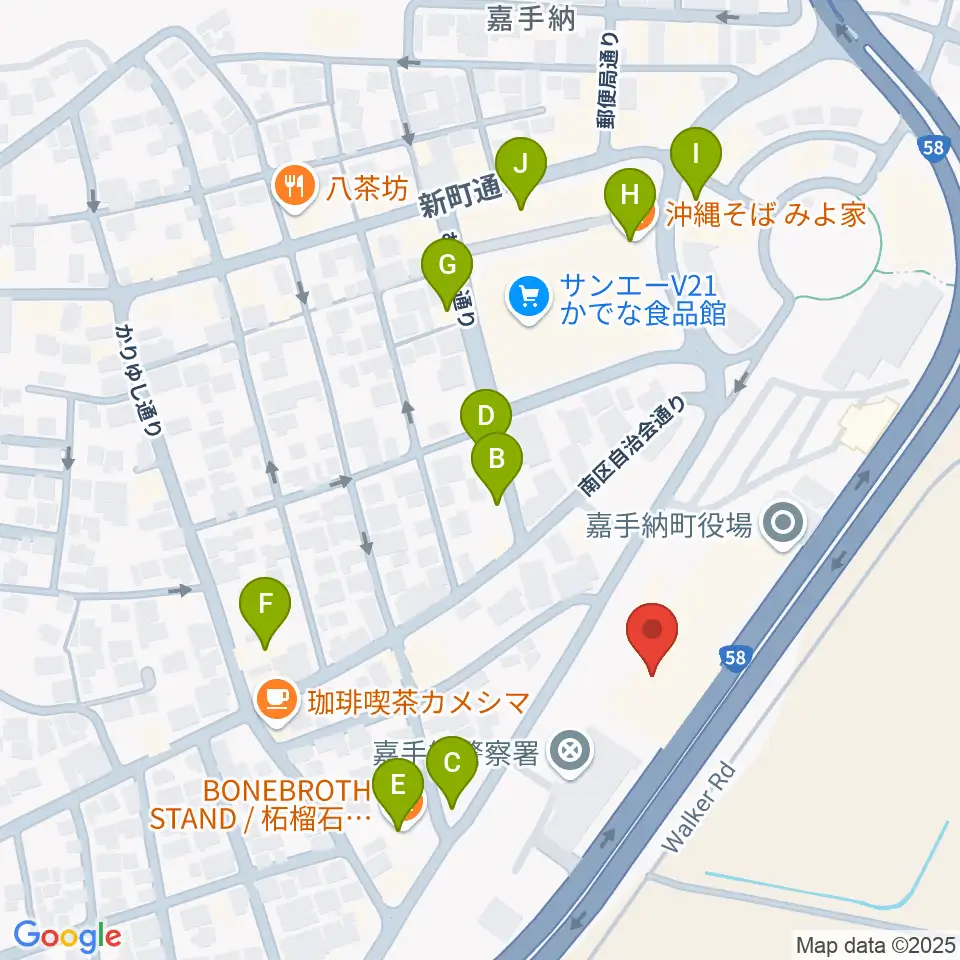 かでな文化センター周辺のファミレス・ファーストフード一覧地図