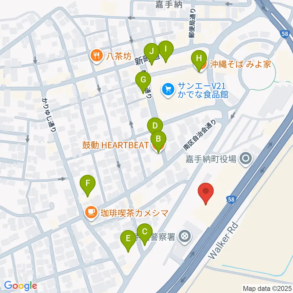 かでな文化センター周辺のファミレス・ファーストフード一覧地図
