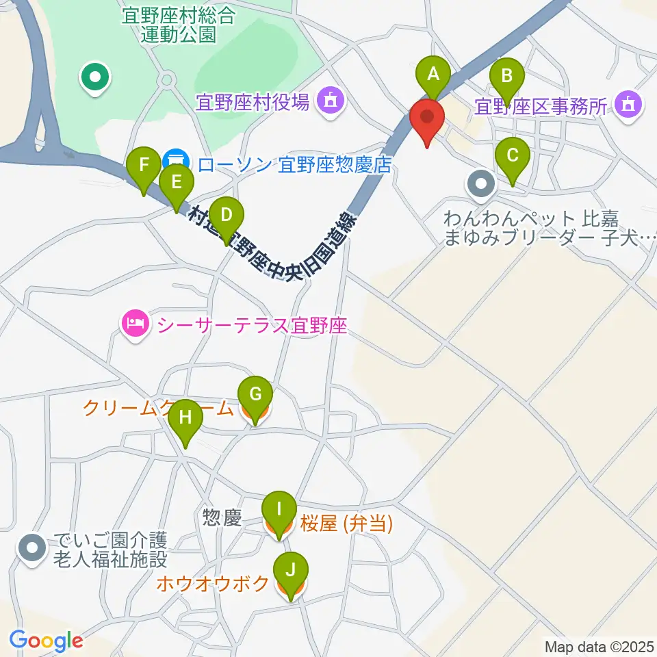 がらまんホール周辺のファミレス・ファーストフード一覧地図