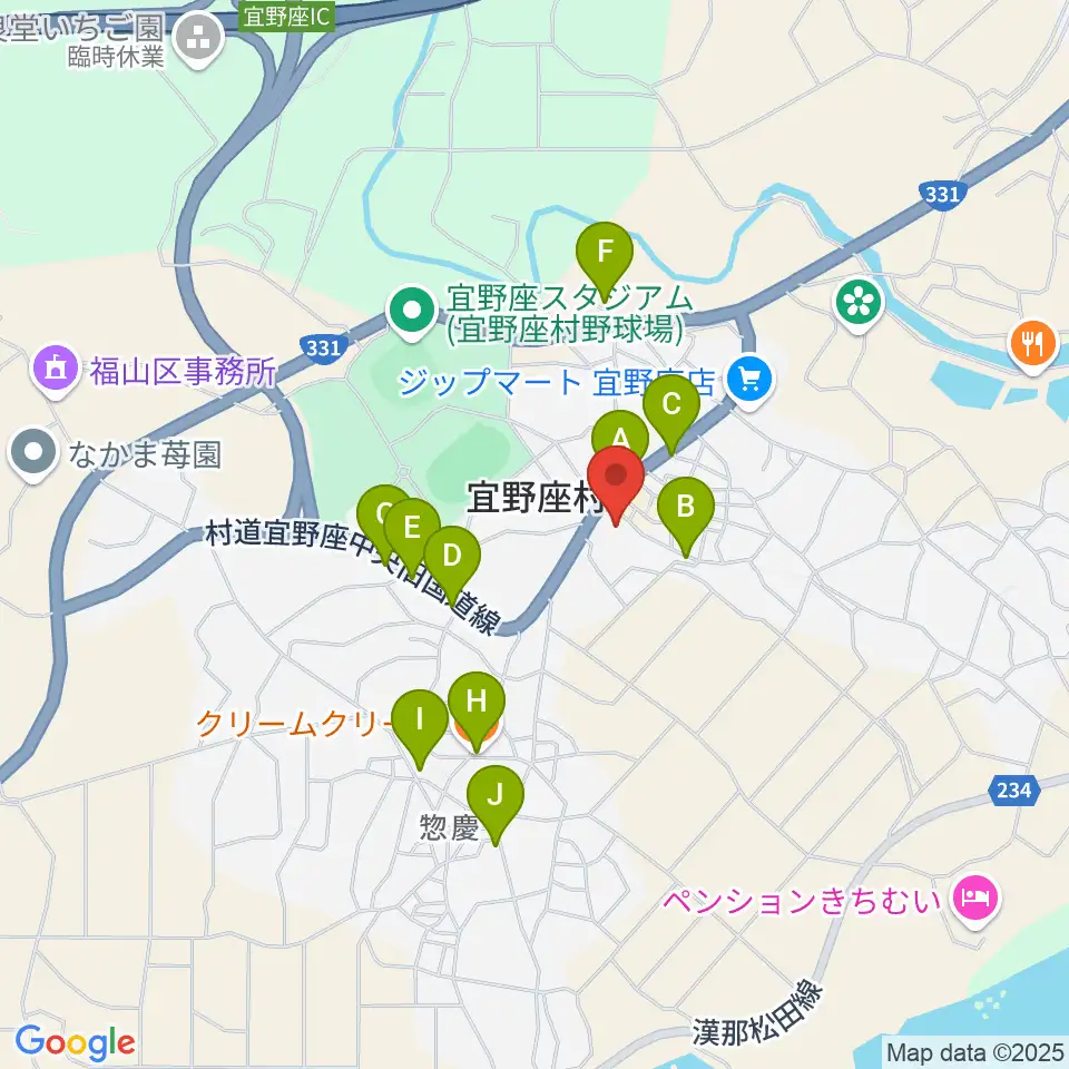 がらまんホール周辺のファミレス・ファーストフード一覧地図