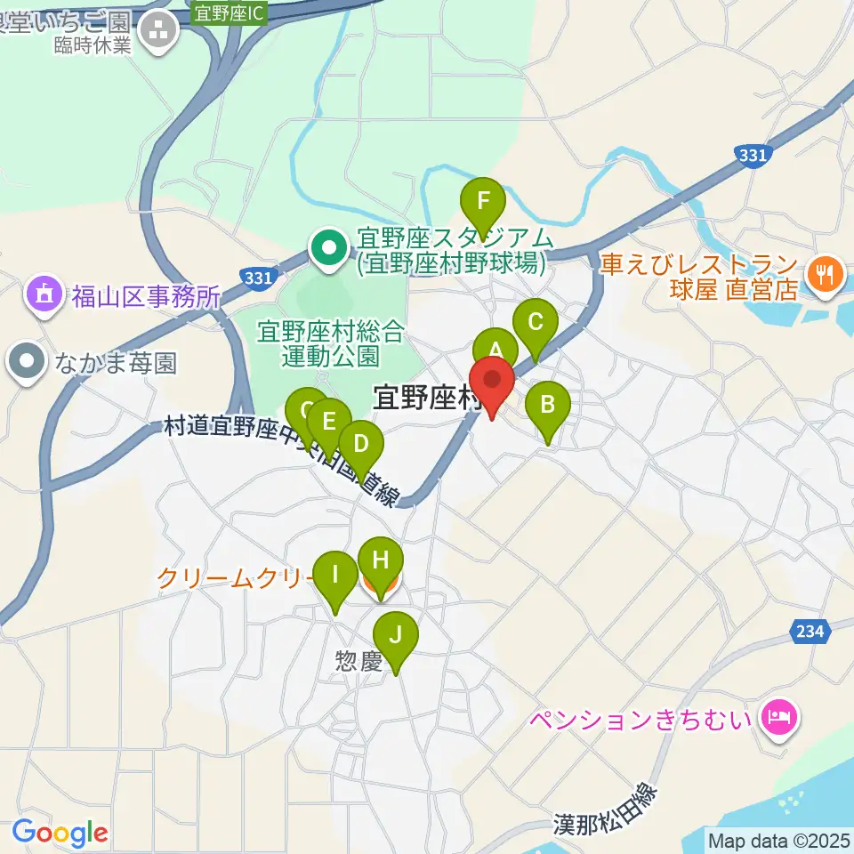 がらまんホール周辺のファミレス・ファーストフード一覧地図