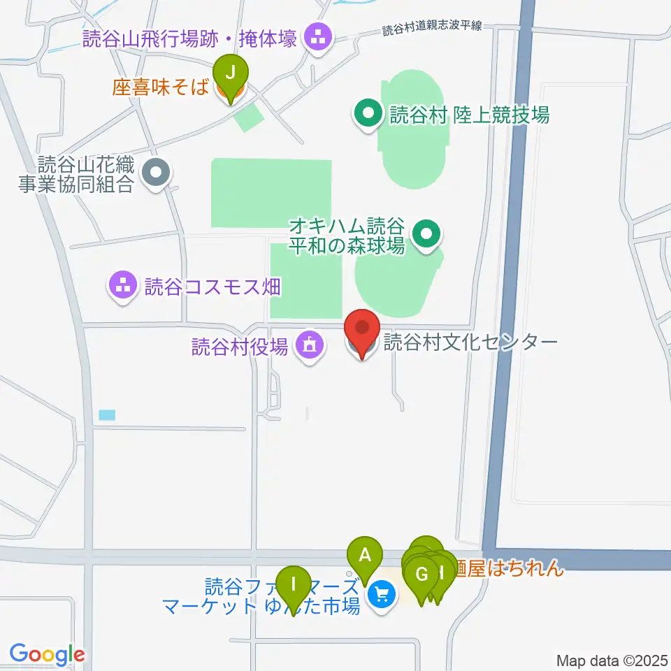 読谷村文化センター周辺のファミレス・ファーストフード一覧地図