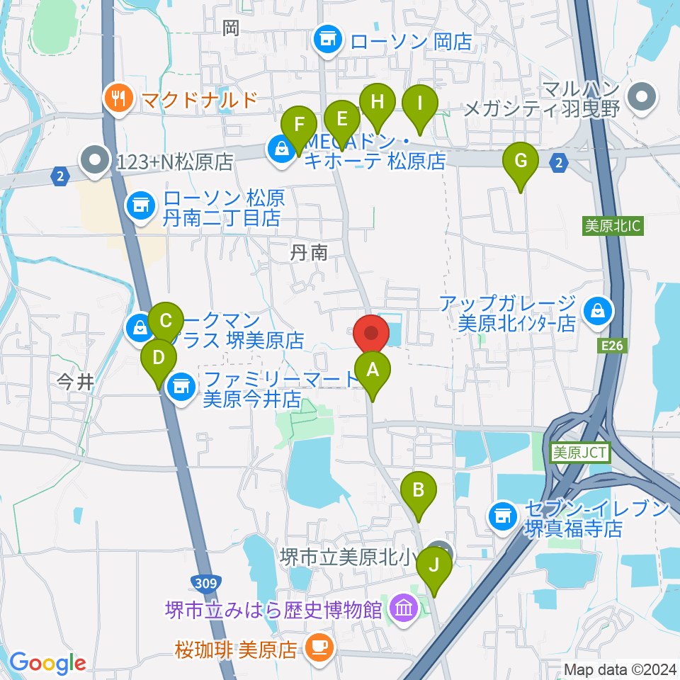 Bar South or North周辺のファミレス・ファーストフード一覧地図