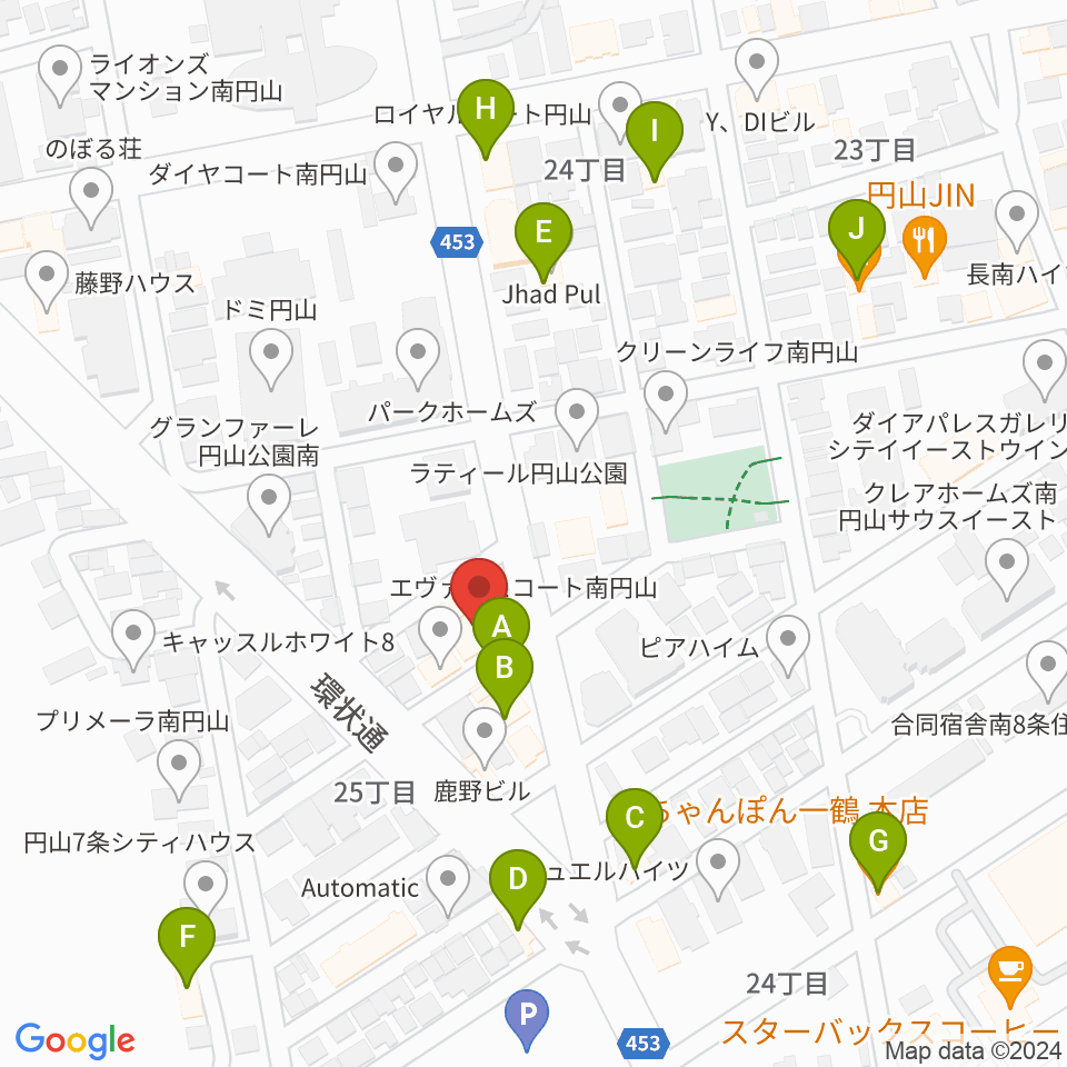 中古楽器専門店QUEST周辺のファミレス・ファーストフード一覧地図