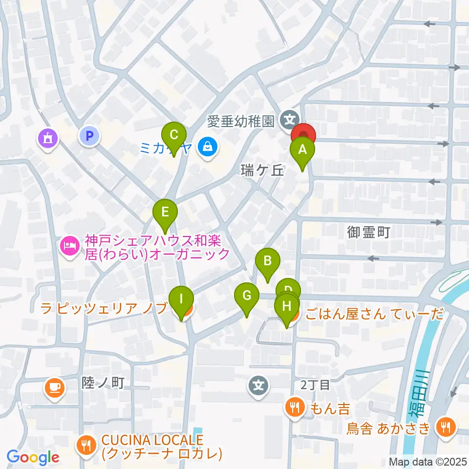 moonbow papa周辺のファミレス・ファーストフード一覧地図