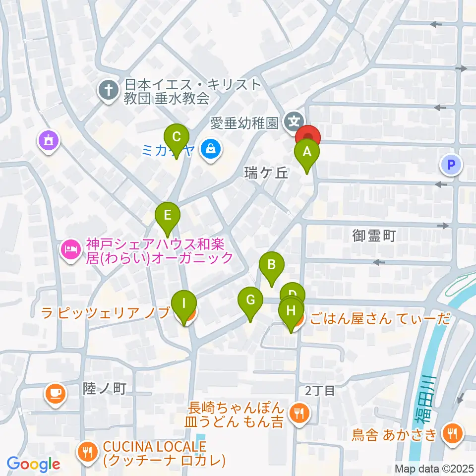 moonbow papa周辺のファミレス・ファーストフード一覧地図