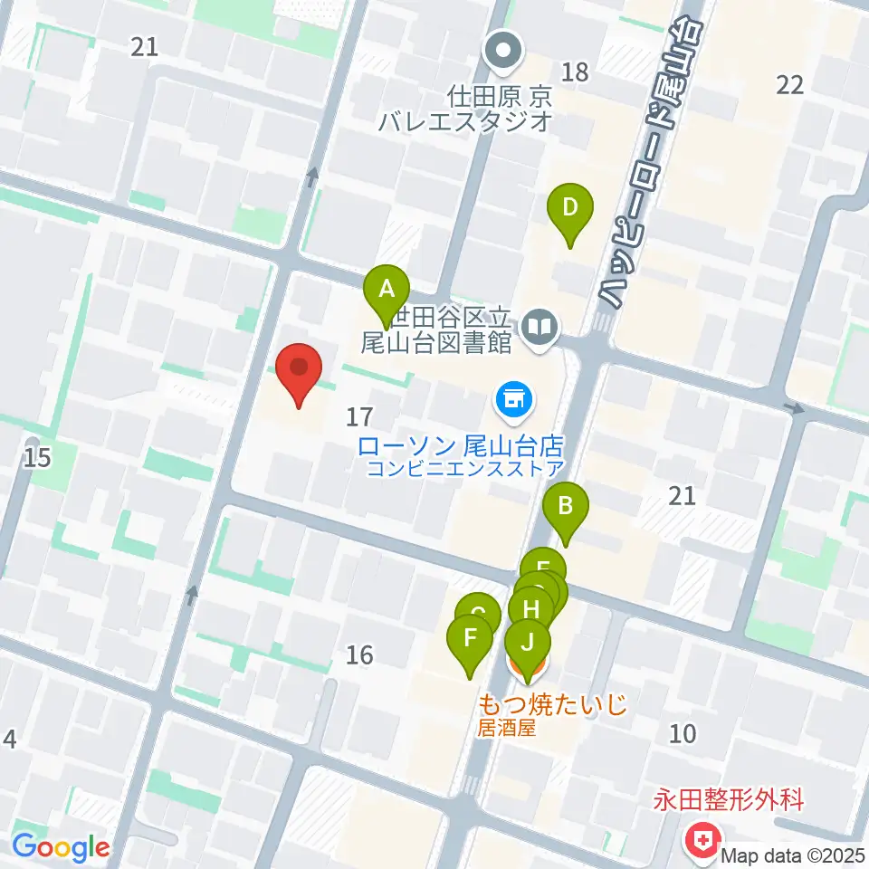 サカモト･ミュージック・スクール周辺のファミレス・ファーストフード一覧地図